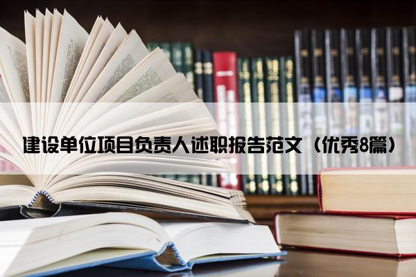 建设单位项目负责人述职报告范文（优秀8篇）