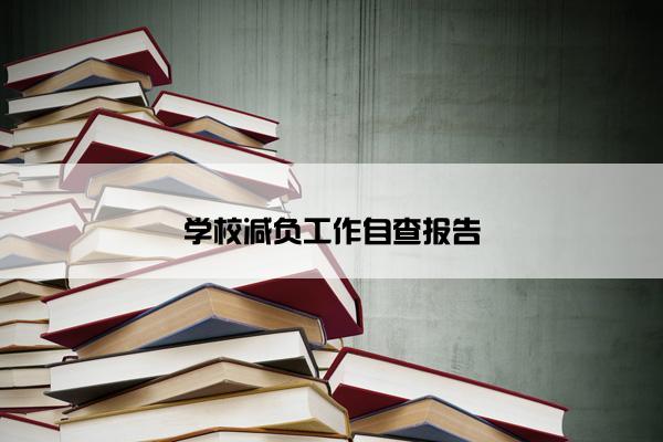 学校减负工作自查报告