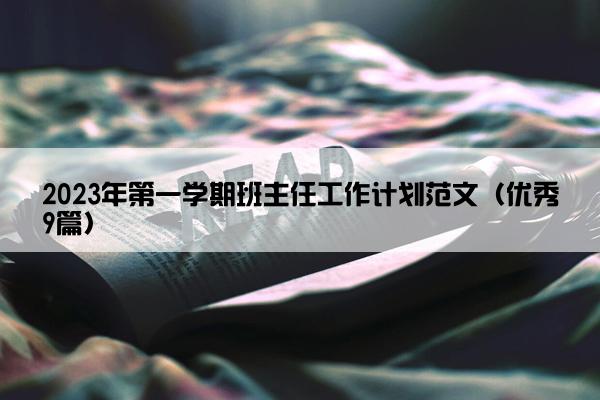 2023年第一学期班主任工作计划范文（优秀9篇）