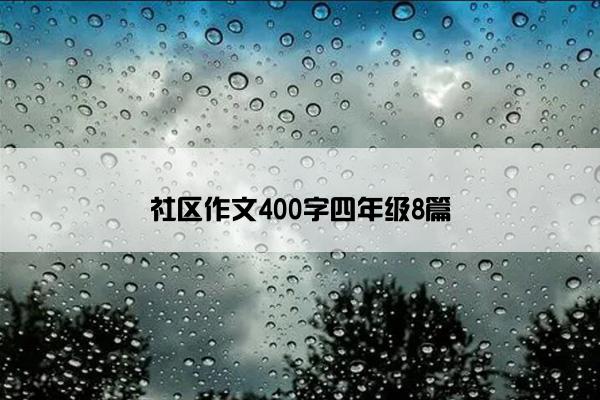 社区作文400字四年级8篇