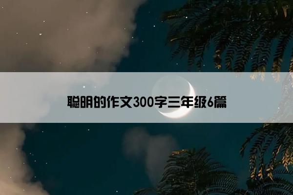 聪明的作文300字三年级6篇