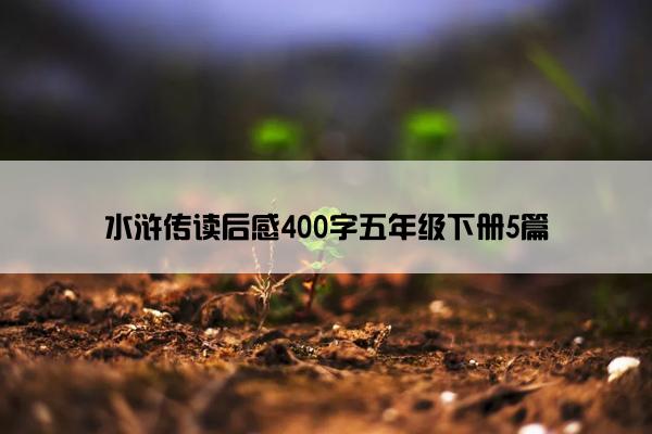 水浒传读后感400字五年级下册5篇