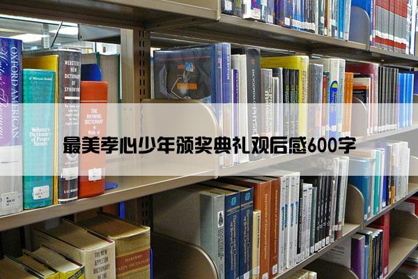 最美孝心少年颁奖典礼观后感600字