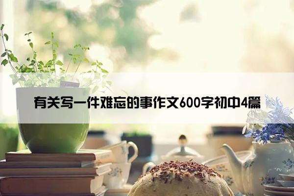 有关写一件难忘的事作文600字初中4篇